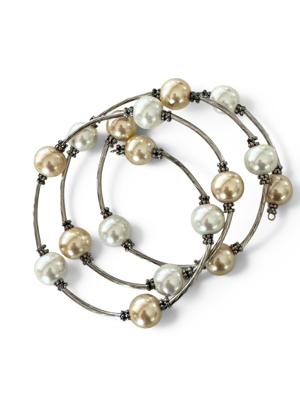 Vintage Multi-Color Faux Pearl Wrap Bracelet